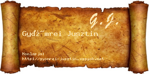 Gyömrei Jusztin névjegykártya
